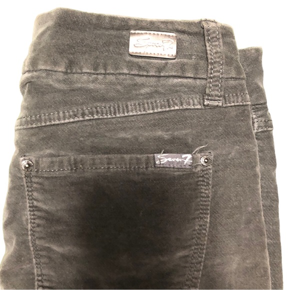 Seven 7 Tummyless High Rise Skinny Grey Velvet/Velour jeans SZ 8 - Picture 5 of 7